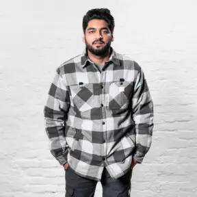 STIER Heavy Lumber Jacket bci cotton XXL buffalo plaid grey