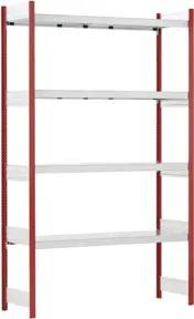 Bito Großfachregal-Set mit 3 Ebenen Fachboden L1512xH2000xT624 mm, Anbaufeld feuerrot