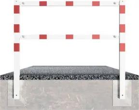 Schake Wegesperren 3,00m + Knieholm, weiß, beschichtet, + rot reflektierenden Leuchtstreifen
