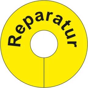 Eichner PVC-Anhänger REPARATUR, gelber Grund,
