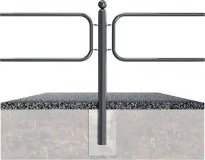 Schake Bodenrosette für 76mm Pfosten für Modell 478 + 3 Befestigungsschrauben M8 (auf 120°), beschichtet,