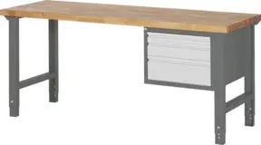 STIER Höhenverstellbare Werkbank Premium mit 3 Schubladen BxTxH 2000x700x790-1140mm