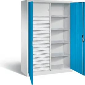 C+P Werkzeugschrank Acurado, H1950xB1200xT500mm, Front Lichtblau, Korpus Lichtgrau (8931-301)