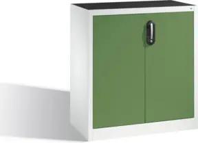 C+P Werkzeug-Beistellschrank mit Drehtüren, innen 1 Boden, H1000xB930xT500mm Front Resedagrün Korpus Lichtgrau