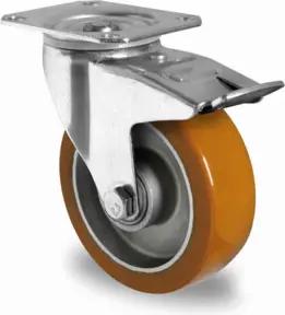 CASCOO Lenkrolle mit Totalfeststeller ø 125 mm Serie AAU5 Doppelkugellager