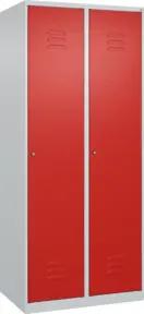 C+P Spind Classic PLUS, 2 Abteile, 1850x800x500mm, 7035/3020 Verschluss Zylinderschloss 4 Garderobenhaken