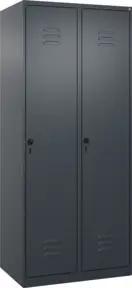 C+P Spind Classic PLUS, 2 Abteile, 1850x800x500mm, 7016/7016 Verschluss Sicherheits-Drehriegel 4 Garderobenhaken