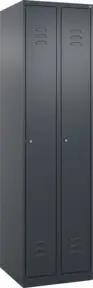 C+P Spind Classic PLUS, 2 Abteile, 1850x500x500mm, 7016/7016 Verschluss Zylinderschloss 3 Garderobenhaken