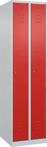 C+P Spind Classic PLUS, 2 Abteile, 1850x500x500mm, 7035/3020 Verschluss Zylinderschloss 3 Garderobenhaken
