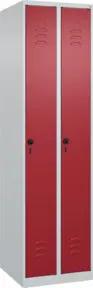 C+P Spind Classic PLUS, 2 Abteile, 1850x500x500mm, 7035/3003 Verschluss Sicherheits-Drehriegel 3 Garderobenhaken