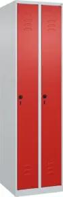 C+P Spind Classic PLUS, 2 Abteile, 1850x500x500mm, 7035/3020 Verschluss Sicherheits-Drehriegel 3 Garderobenhaken