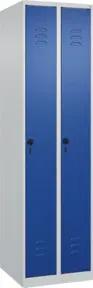 C+P Spind Classic PLUS, 2 Abteile, 1850x500x500mm, 7035/5010 Verschluss Sicherheits-Drehriegel 3 Garderobenhaken