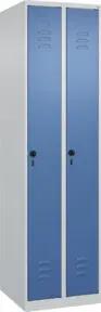C+P Spind Classic PLUS, 2 Abteile, 1850x500x500mm, 7035/5023 Verschluss Sicherheits-Drehriegel 3 Garderobenhaken