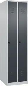C+P Spind Classic PLUS, 2 Abteile, 1850x500x500mm, 7035/7016 Verschluss Sicherheits-Drehriegel 3 Garderobenhaken