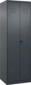 C+P Schwarz-Weiß-Spind Classic PLUS, 2 Abteile, 1850x600x500mm, 7016/7016 Verschluss Sicherheits-Drehriegel