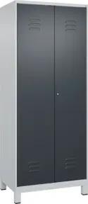 C+P Schwarz-Weiß-Spind Classic PLUS, 2 Abteile, 1850x800x500mm, 7035/7016 Verschluss Zylinderschloss
