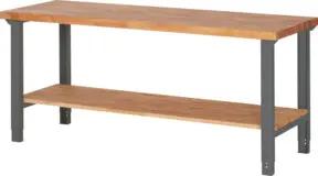 STIER Höhenverstellbarer Werktisch Premium mit Ablageboden BxTxH 2000x700x790-1140 mm