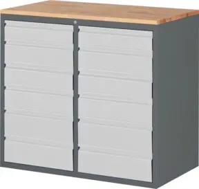 STIER Schubladenschrank Premium mit 12 Schubladen und Buchentop BxTxH 1145x650x1035 mm