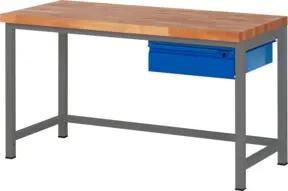 STIER Höhenverstellbare Werkbank Premium mit 1 Schublade BxTxH 1500x700x840-1040mm anthrazitmetall / RAL 5010