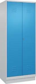 C+P PSA Doppel-Spind Classic PLUS, Sockel, 2 Abteile, 1950x800x500mm, 7035/5012 Verschluss Zylinderschloss