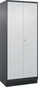 C+P PSA Doppel-Spind Classic PLUS, Sockel, 2 Abteile, 1950x800x500mm, 7016/7035 Verschluss Zylinderschloss