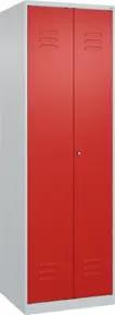 C+P Schwarz-Weiß-Spind Classic PLUS, 2 Abteile, 1850x600x500mm, 7035/3020 Verschluss Zylinderschloss