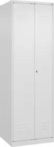 C+P Schwarz-Weiß-Spind Classic PLUS, 2 Abteile, 1850x600x500mm, 9016/9016 Verschluss Zylinderschloss