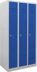 STIER Garderobenspind 3 Abteile 1800x870x500mm enzianblau