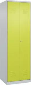C+P Schwarz-Weiß-Spind Classic PLUS, 2 Abteile, 1850x600x500mm, 7035/0024 Verschluss Zylinderschloss