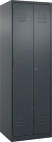 C+P Schwarz-Weiß-Spind Classic PLUS, 2 Abteile, 1850x600x500mm, 7016/7016 Verschluss Zylinderschloss