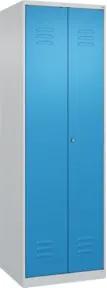 C+P Schwarz-Weiß-Spind Classic PLUS, 2 Abteile, 1850x600x500mm, 7035/5012 Verschluss Zylinderschloss