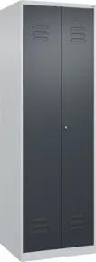C+P Schwarz-Weiß-Spind Classic PLUS, 2 Abteile, 1850x600x500mm, 7035/7016 Verschluss Zylinderschloss