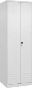 C+P Schwarz-Weiß-Spind Classic PLUS, 2 Abteile, 1850x600x500mm, 9016/9016 Verschluss Sicherheits-Drehriegel