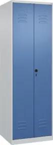 C+P Schwarz-Weiß-Spind Classic PLUS, 2 Abteile, 1850x600x500mm, 7035/5023 Verschluss Sicherheits-Drehriegel