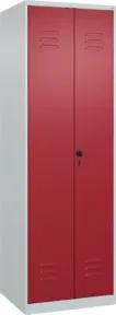 C+P Schwarz-Weiß-Spind Classic PLUS, 2 Abteile, 1850x600x500mm, 7035/3003 Verschluss Sicherheits-Drehriegel