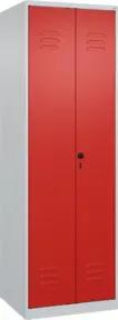 C+P Schwarz-Weiß-Spind Classic PLUS, 2 Abteile, 1850x600x500mm, 7035/3020 Verschluss Sicherheits-Drehriegel