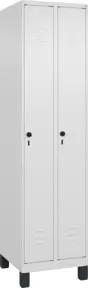 C+P Spind Classic PLUS, Füße, 2 Abteile, 1950x500x500mm, 9016/9016 Verschluss Sicherheits-Drehriegel 3 Garderobenhaken