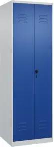 C+P Schwarz-Weiß-Spind Classic PLUS, 2 Abteile, 1850x600x500mm, 7035/5010 Verschluss Sicherheits-Drehriegel