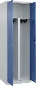 C+P PSA Doppel-Spind Classic PLUS, 2 Abteile, 1850x600x500mm, 7035/5023 Verschluss Zylinderschloss