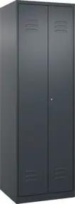 C+P PSA Doppel-Spind Classic PLUS, 2 Abteile, 1850x600x500mm, 7016/7016 Verschluss Zylinderschloss Front RAL 7016 Anthrazitgrau