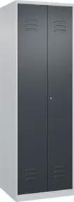 C+P PSA Doppel-Spind Classic PLUS, 2 Abteile, 1850x600x500mm, 7035/7016 Verschluss Zylinderschloss