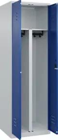 C+P PSA Doppel-Spind Classic PLUS, 2 Abteile, 1850x600x500mm, 7035/5010 Verschluss Zylinderschloss