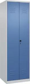 C+P PSA Doppel-Spind Classic PLUS, 2 Abteile, 1850x600x500mm, 7035/5023 Verschluss Sicherheits-Drehriegel