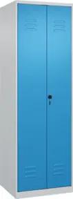 C+P PSA Doppel-Spind Classic PLUS, 2 Abteile, 1850x600x500mm, 7035/5012 Verschluss Sicherheits-Drehriegel