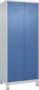 C+P Schwarz-Weiß-Spind Classic PLUS, 2 Abteile, 1850x800x500mm, 7035/5023 Verschluss Zylinderschloss