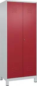 C+P Schwarz-Weiß-Spind Classic PLUS, 2 Abteile, 1850x800x500mm, 7035/3003 Verschluss Zylinderschloss
