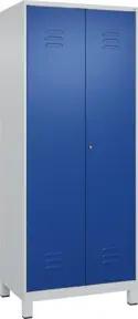 C+P Schwarz-Weiß-Spind Classic PLUS, 2 Abteile, 1850x800x500mm, 7035/5010 Verschluss Zylinderschloss