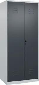 C+P Schwarz-Weiß-Spind Classic PLUS, 2 Abteile, 1850x800x500mm, 7035/7016 Verschluss Sicherheits-Drehriegel