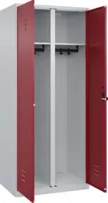 C+P Schwarz-Weiß-Spind Classic PLUS, 2 Abteile, 1850x800x500mm, 7035/3003 Verschluss Sicherheits-Drehriegel