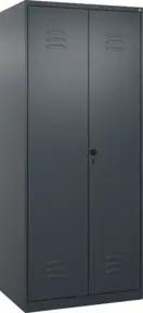 C+P Schwarz-Weiß-Spind Classic PLUS, 2 Abteile, 1850x800x500mm, 7016/7016 Verschluss Sicherheits-Drehriegel